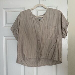 Striped Button-Up Women's Top
